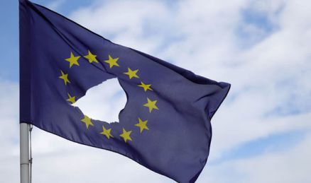 EU flag with hole